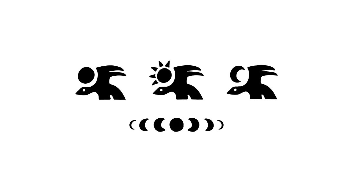 A winged figure holding the sun and moon, brand mark concept